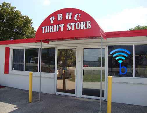 thrift store with a Beaconspot sign